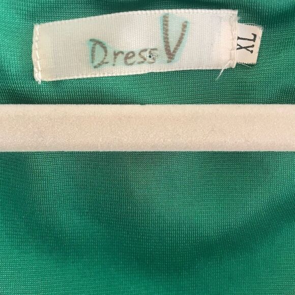 Dress V Kelly Green Rockabilly Pinup Dress Women’s Sz Large XL Retro 50’s Party - Picture 5 of 6